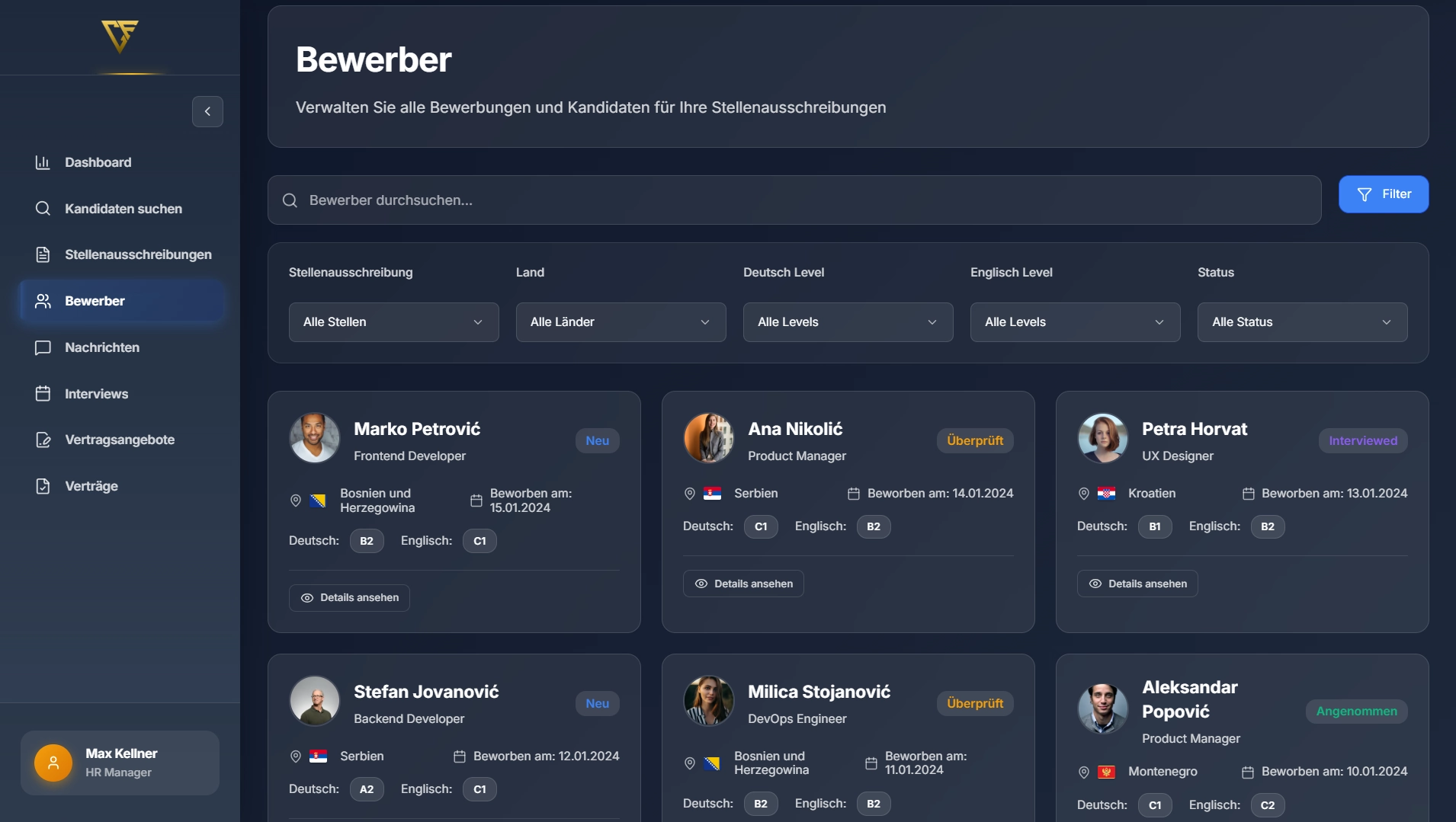 Bewerbermanagement - Internationale Kandidaten verwalten und tracken