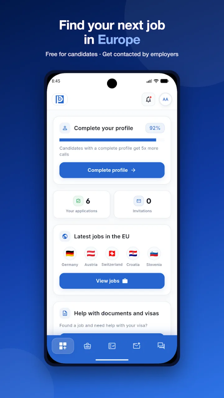 The Balkan Posao candidate app on a phone